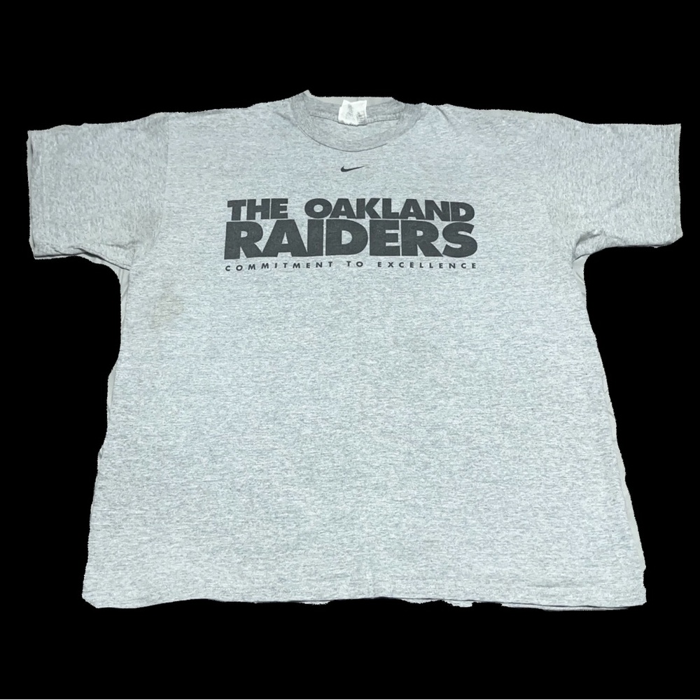 Vintage Nike Oakland Raiders Shirt Mens Large Center Check NFL Football Tee 90s
